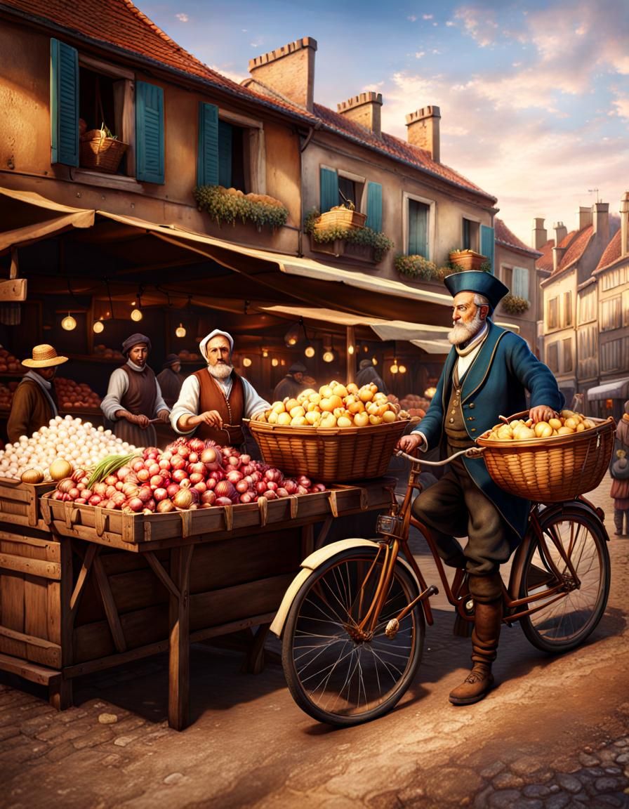 The mobile French onion seller picks up a bit more stock