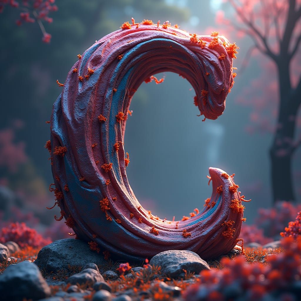 Majestic Letter C as Fantasy 4D Art