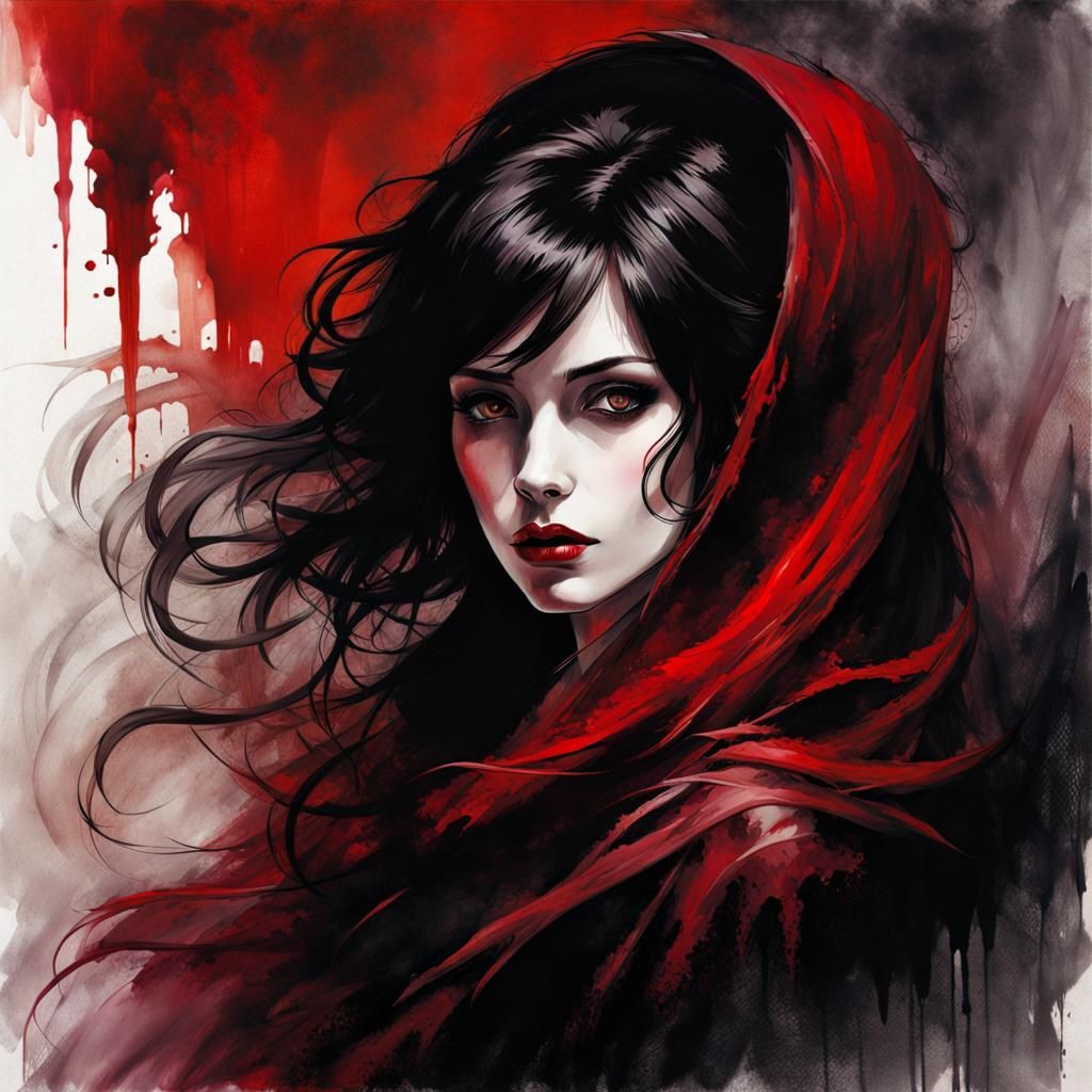 Ethereal Ghost Portrait in Gothic Art Style