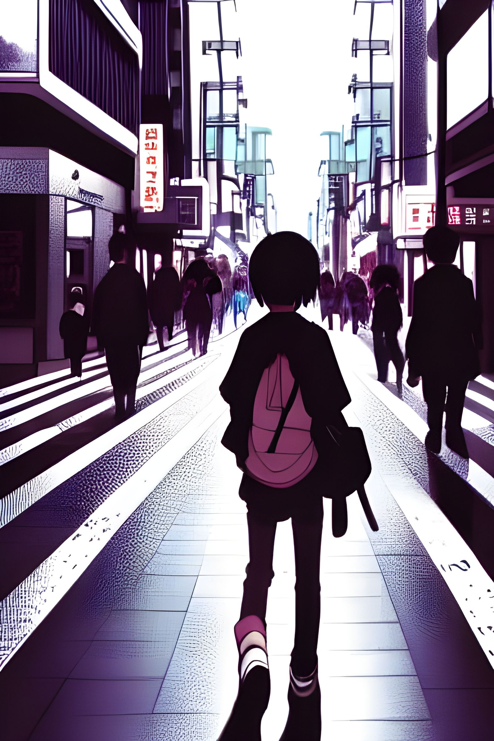 Anime Style Tokyo Street Scene