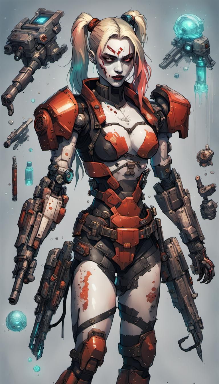 Cyberpunk Harley Quinn Concept Art in 8K