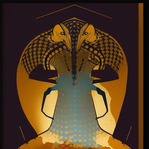 King Cobra in Geometric Pop Art Style