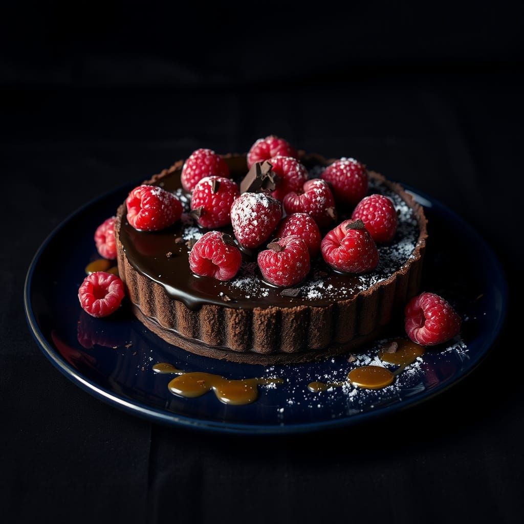 Rich Chocolate Tart in Luxurious Baroque Style