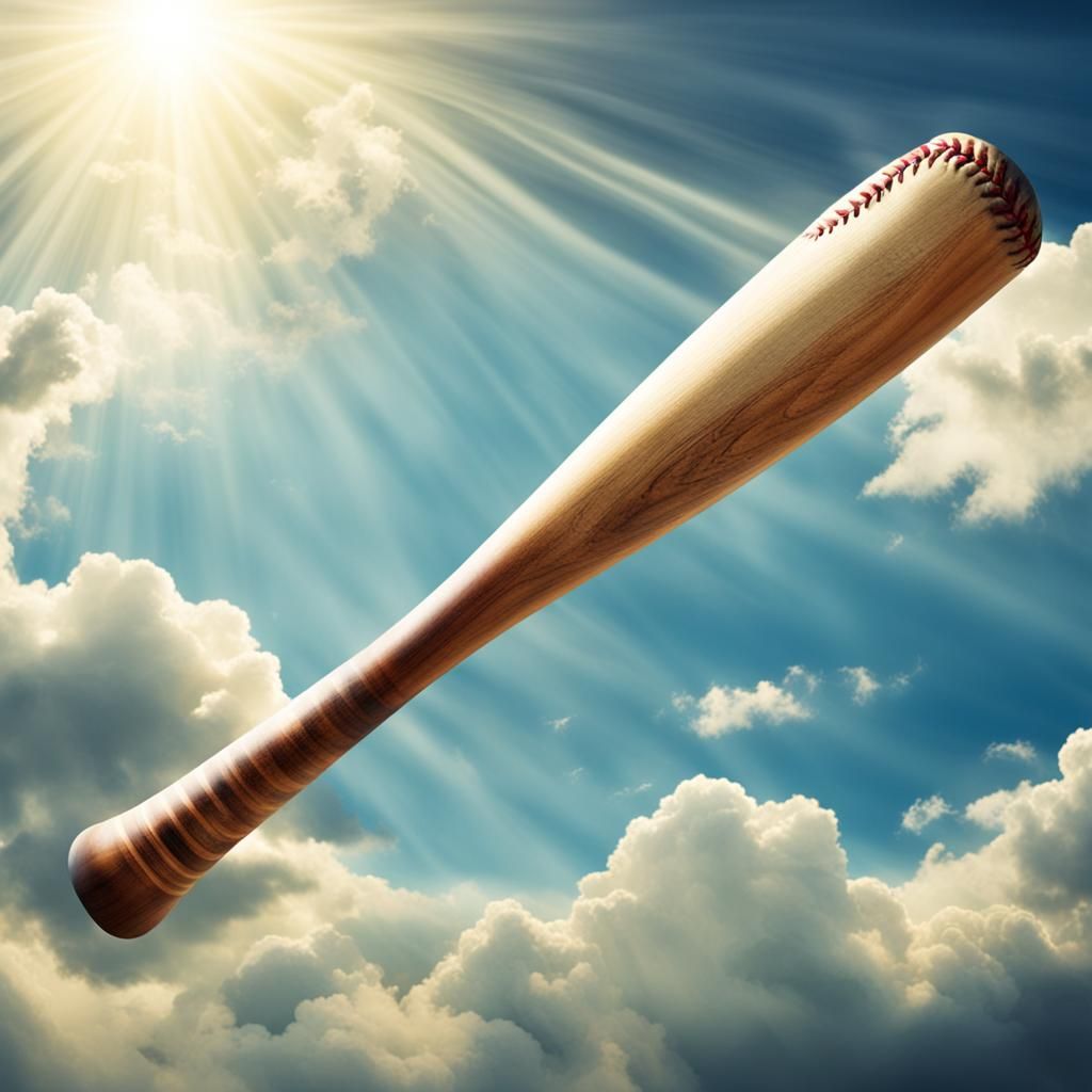 Baseball Bat in Divine Heavenly Sunshine