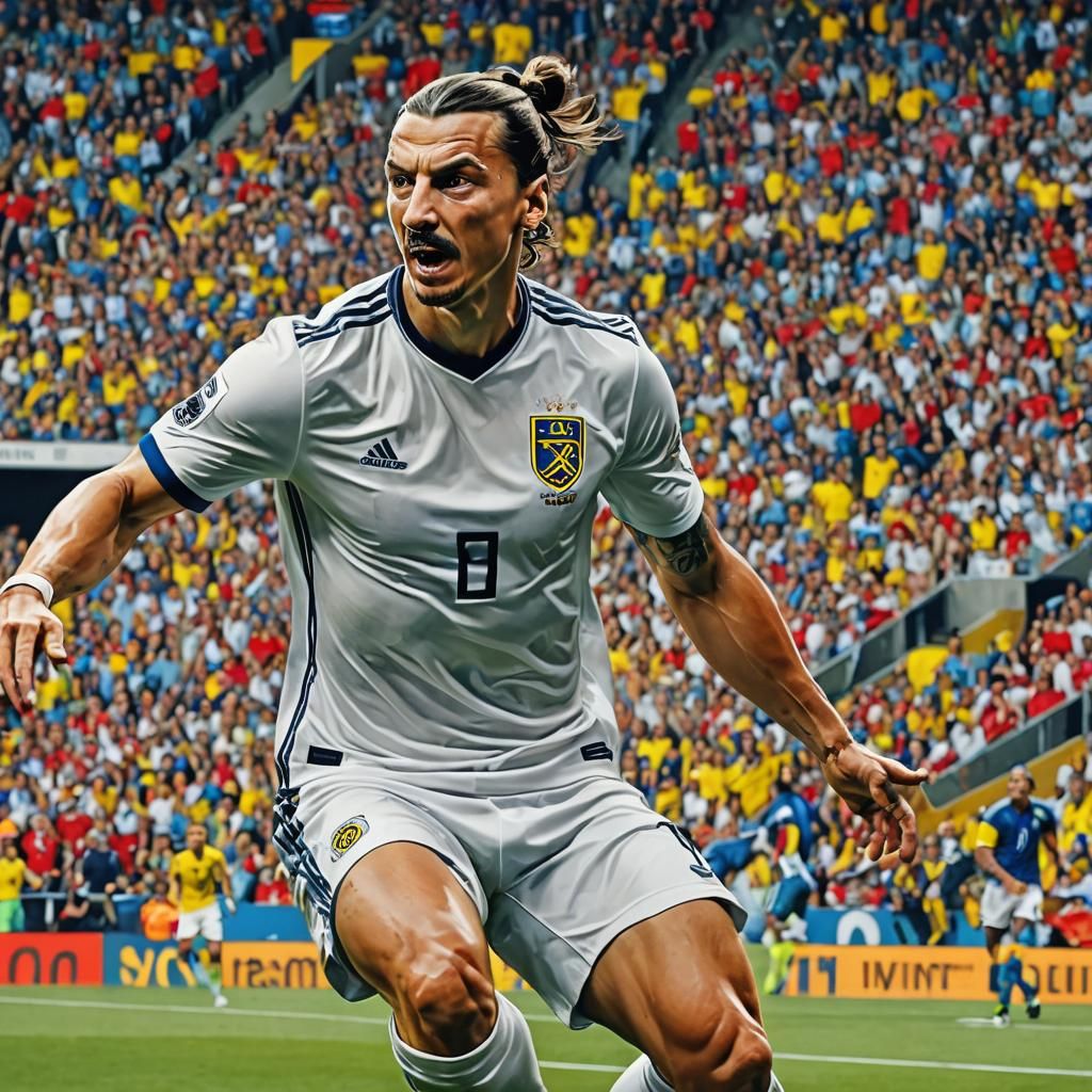 Zlatan's Impossible Goal: Hyperrealistic Splash Art