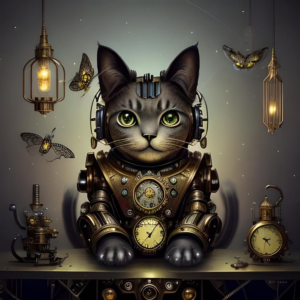 Steampunk Mechanical Cat