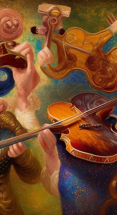 Robots Play Human Instruments: Detailed Matte Painting