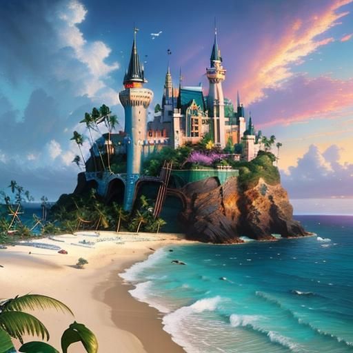 Treasures Washed Ashore: A Burtonesque Kinkade Scene