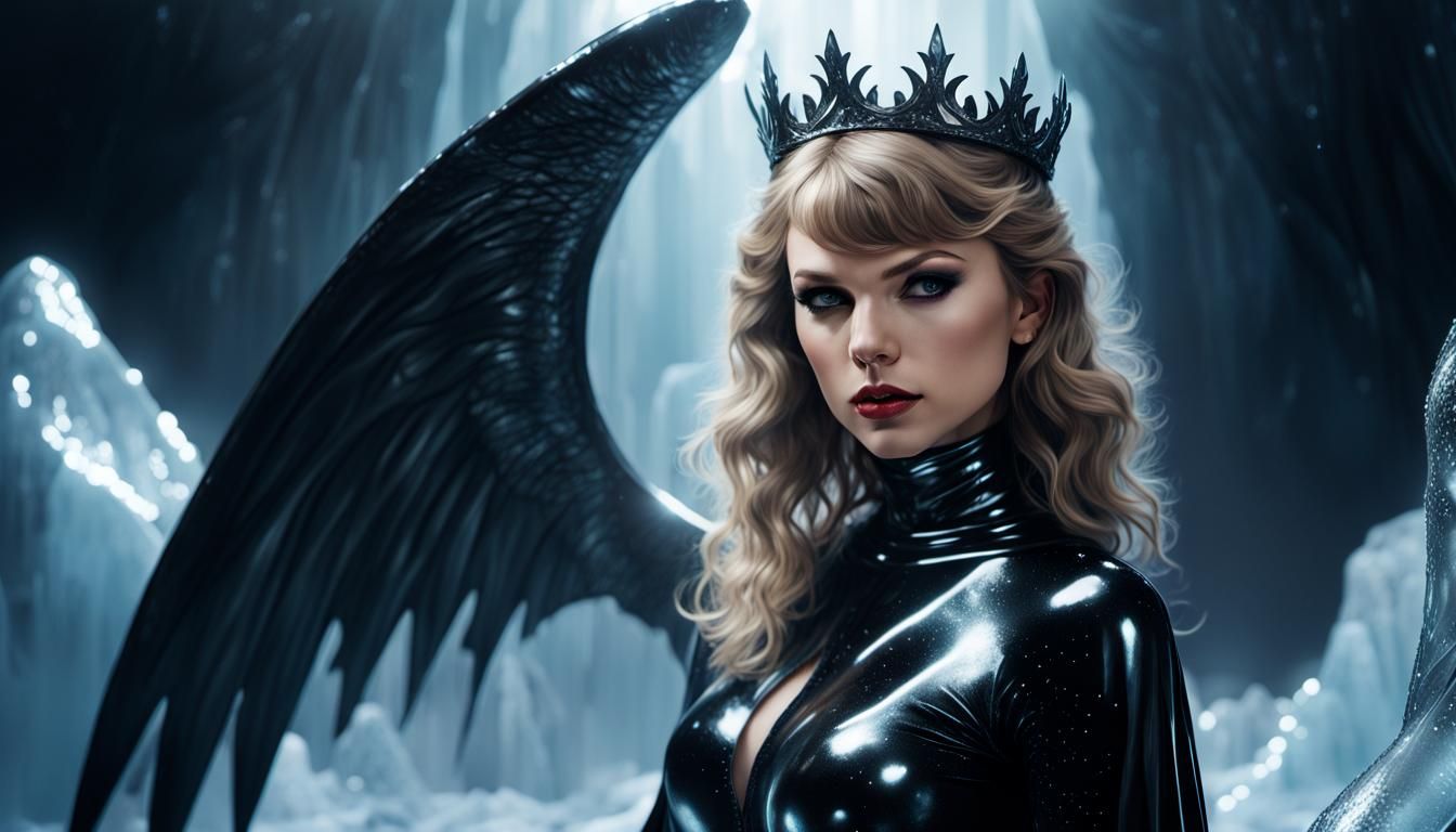 Antarctic Queen Black Angel in Dark Fantasy Style