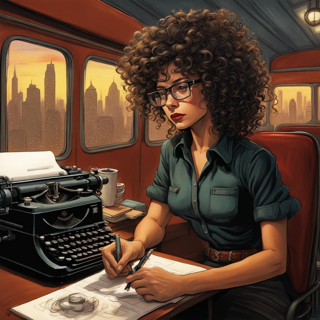 Woman on Train: 1970s Concept Art