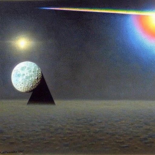 Hyperrealistic Oil Painting of the Dark Side of the Moon