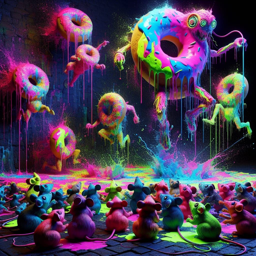 The Psychedelic Donuts Dance To Please The Mice
