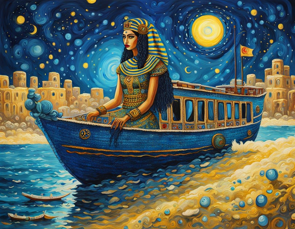 Egyptian Goddess Isis Steampunk Illustration