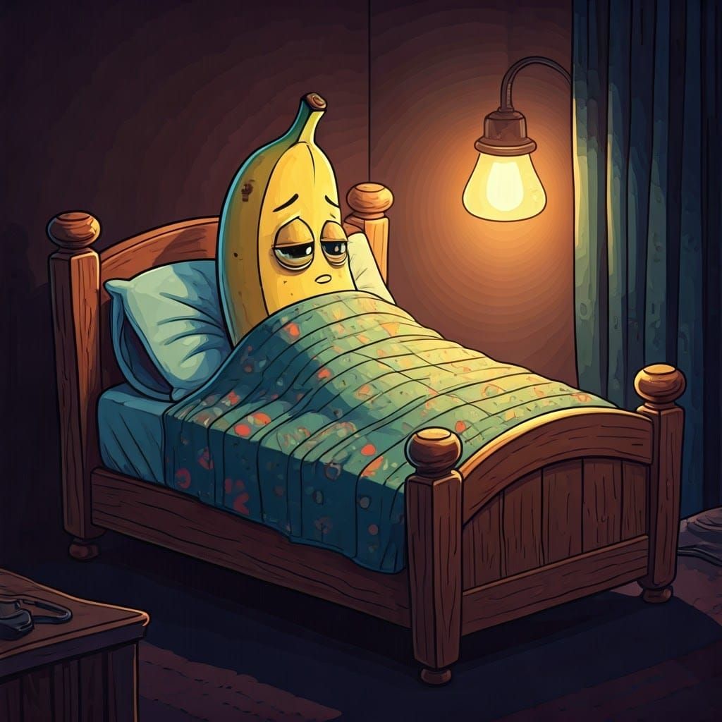 Banana in Bed: A Quirky, Colorful Illustration