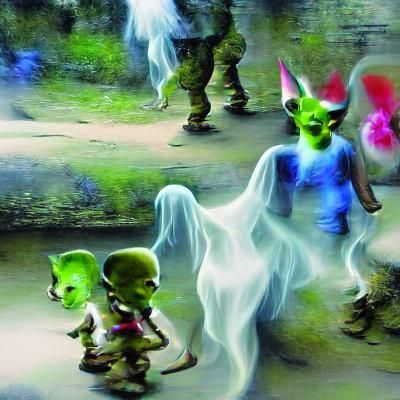 Ghosts and Goblins in Lowbrow Art Style