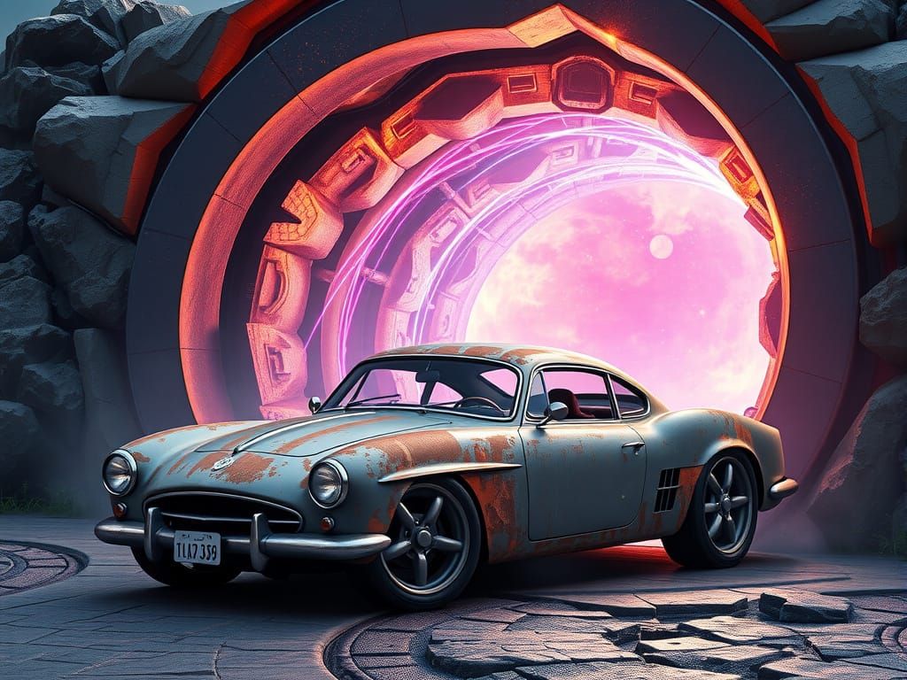 Thanos Portal Transforms Rusted Car into Futuristic Supercar