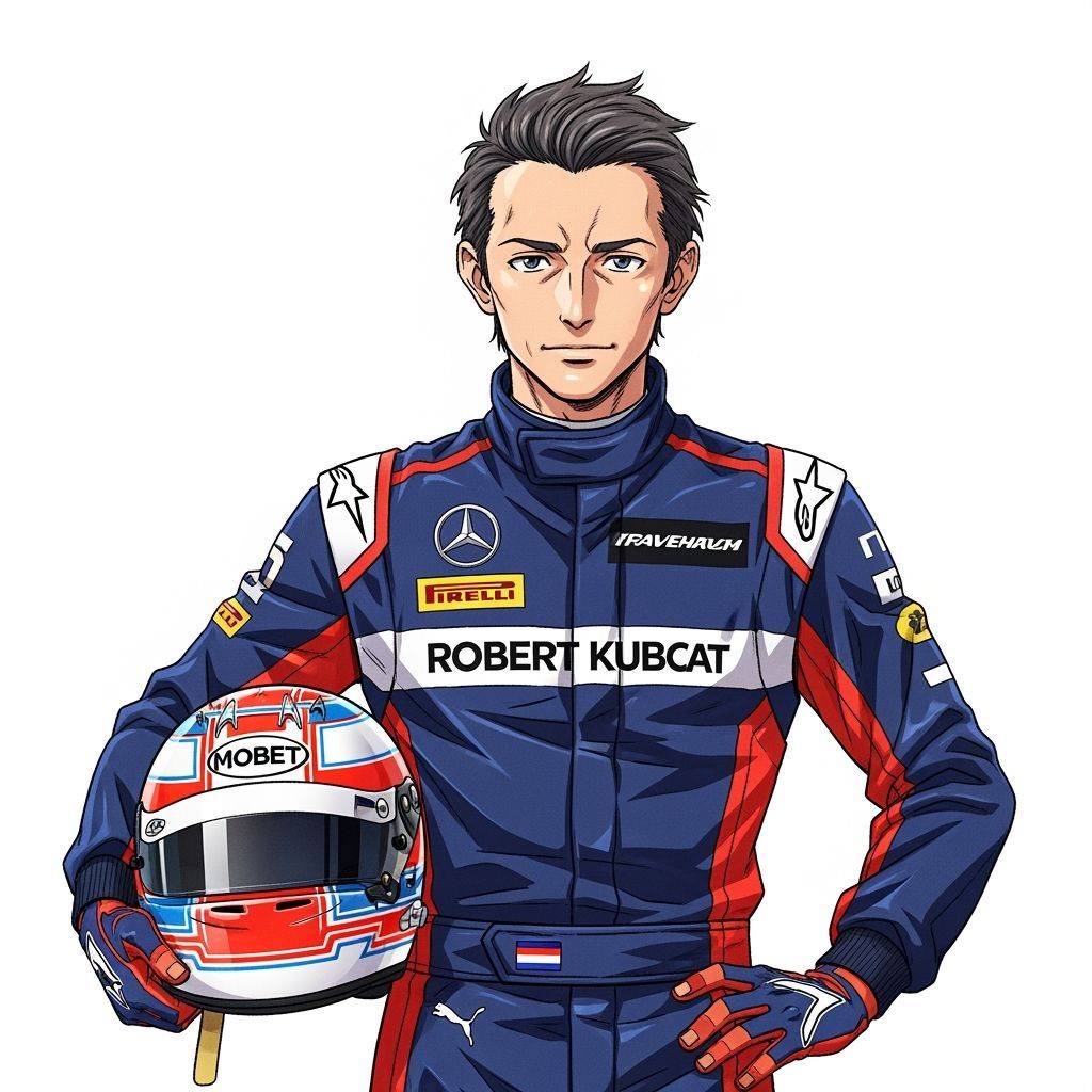 Robert Kubica in Anime Style Racing Portrait