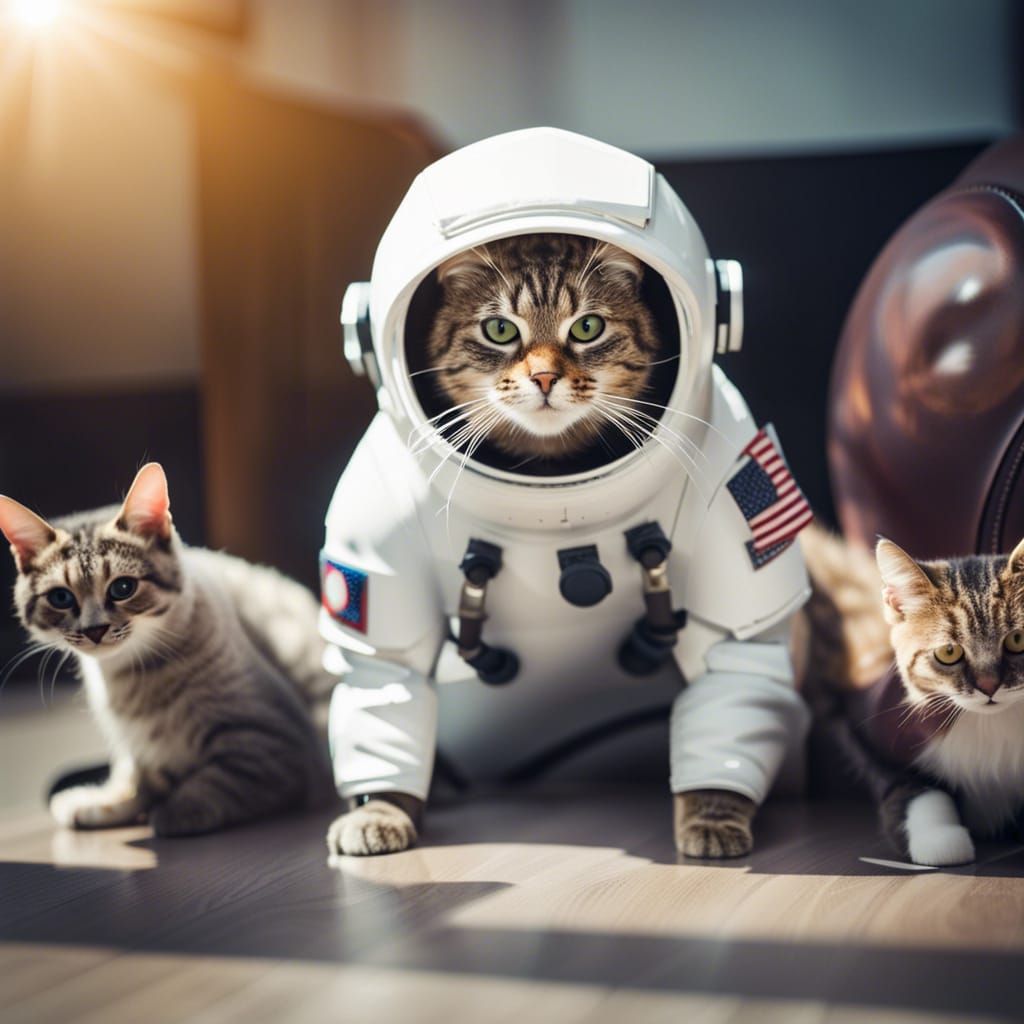Cat Astronaut Conquers Space with Feline Crew