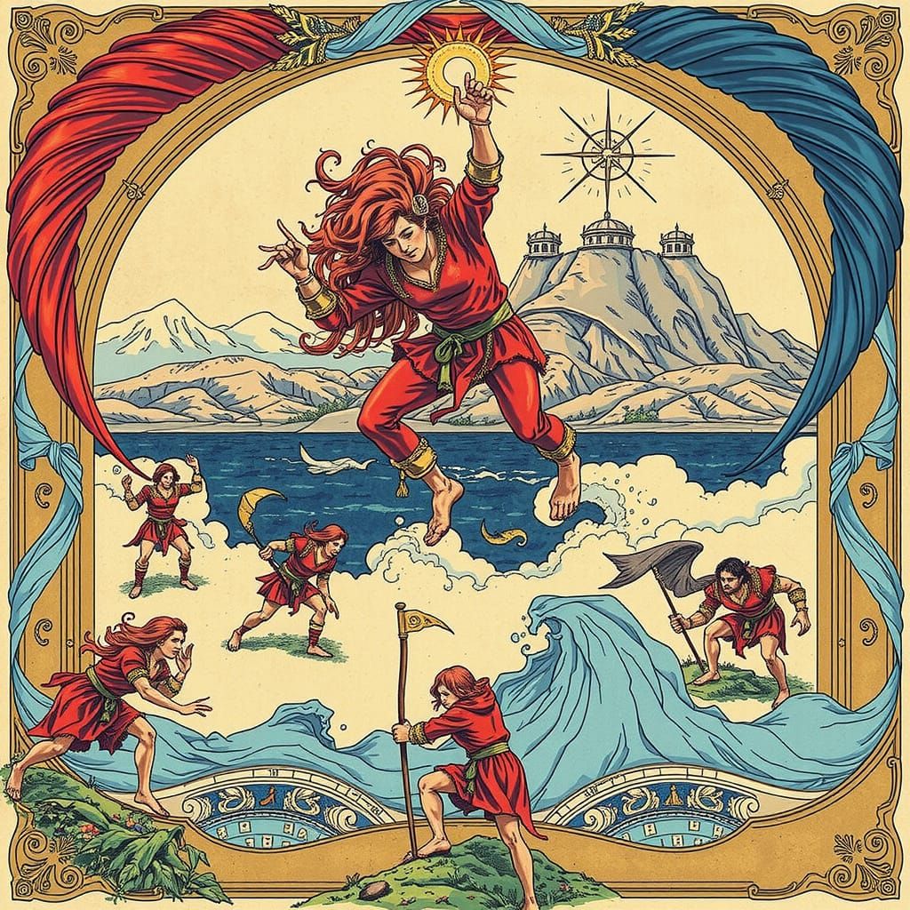 Abstract Swirling Forms in Intense Reds