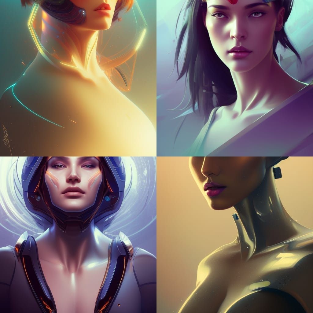 Futuristic Woman Portrait in Hyperdetailed Style