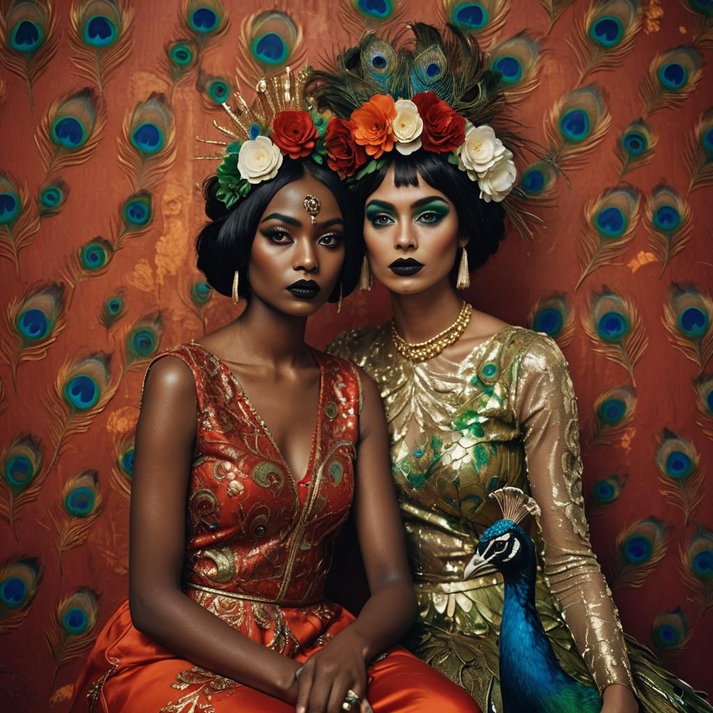 Dramatic Portrait of Women in Abstract Expressionism Style