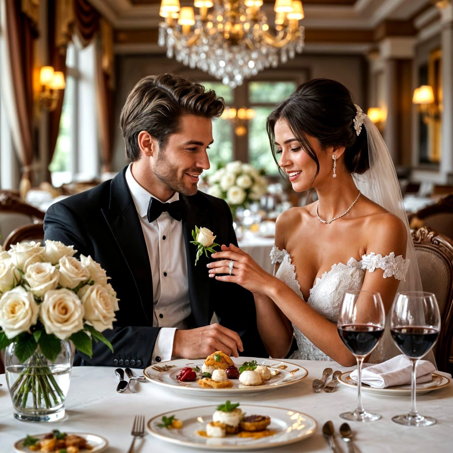 Romantic Restaurant Proposal in 3D Game Cinematic Style