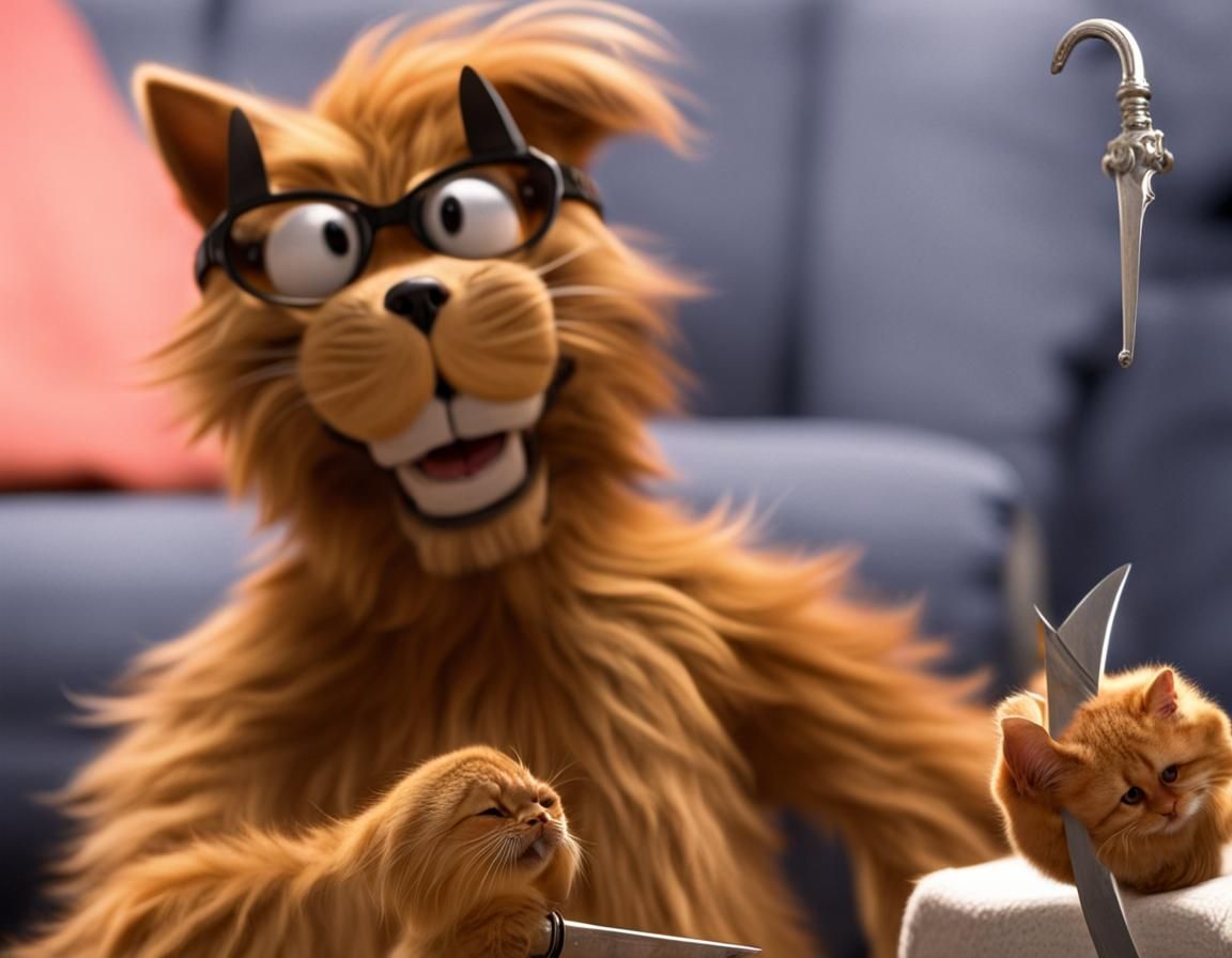 Alf and Garfield Sword Fight Cartoon