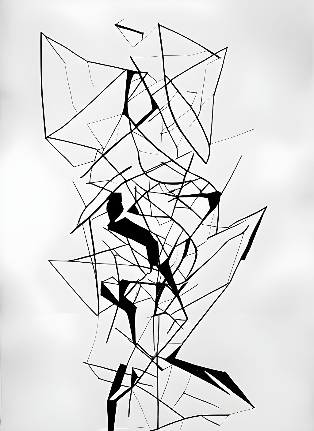 Complex Graphic Score in Black and White Ink