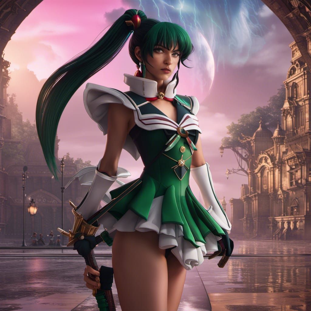Detailed Painting of Sailor Pluto in Deep Color
