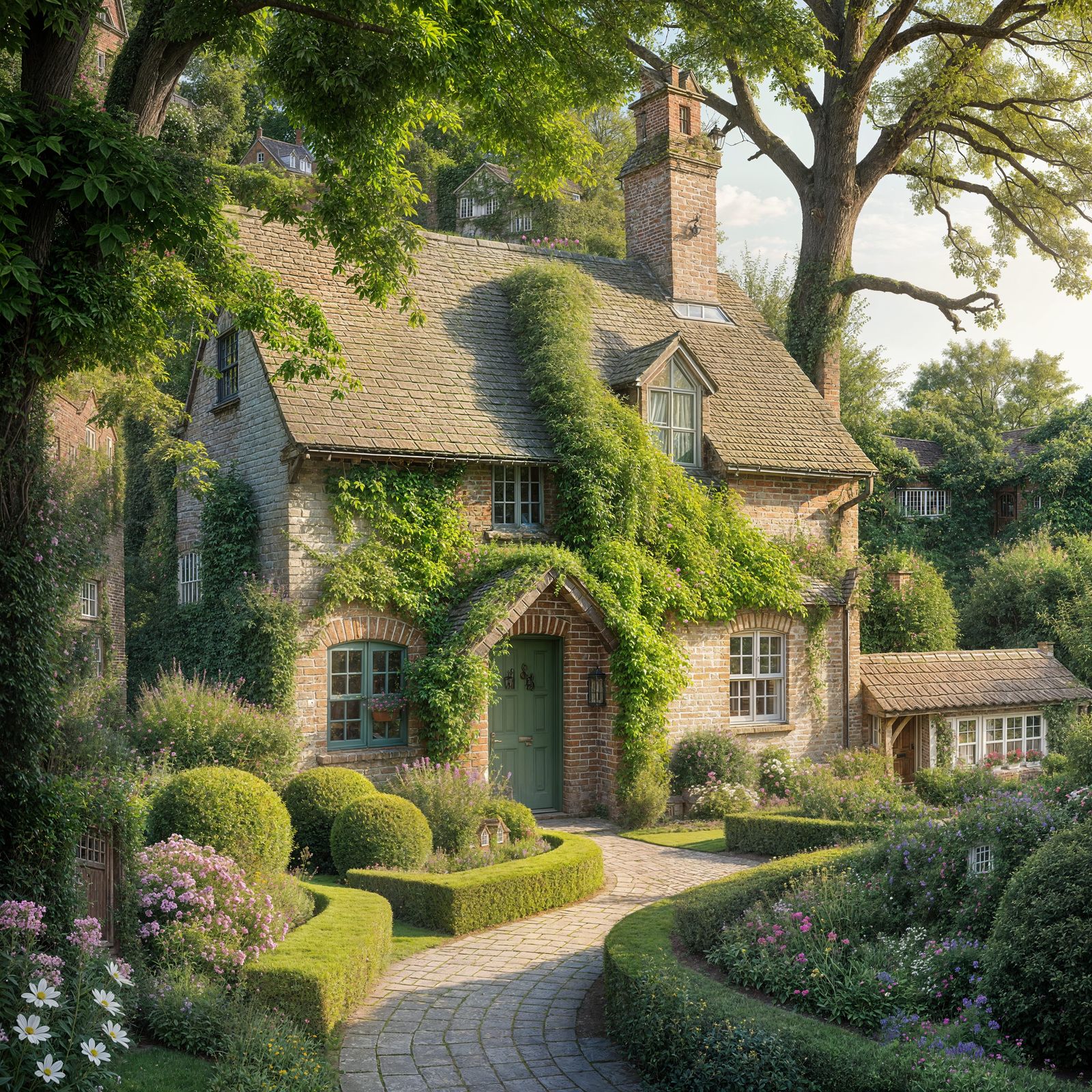 English Cottage Garden in Whimsical Style