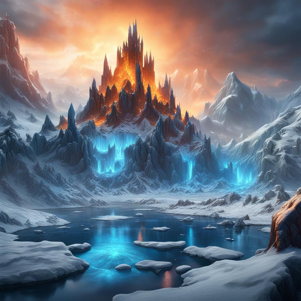 Fire Made of Ice: Detailed Matte Painting