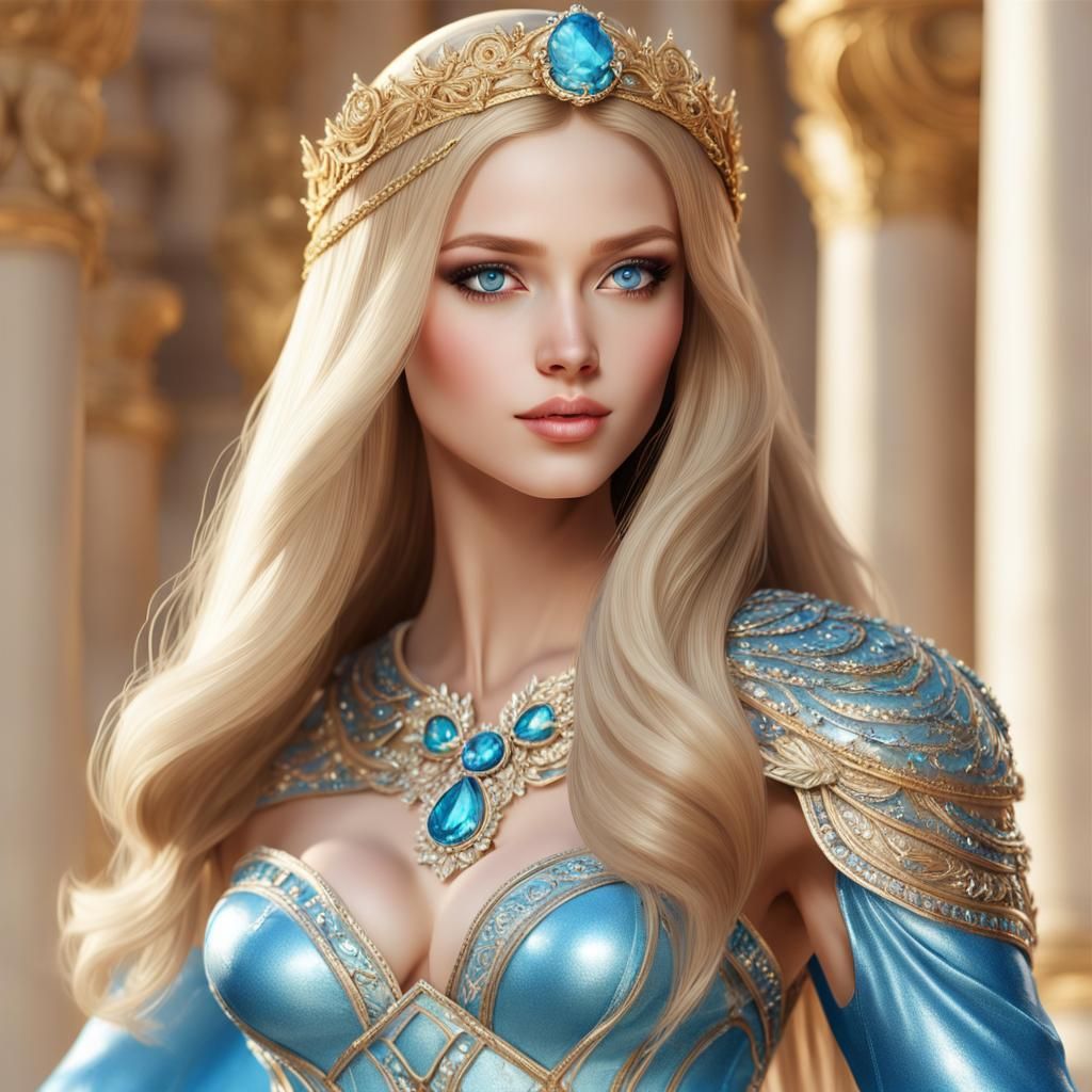 Aphrodite Portrait with Divine Presence in Hyperdetailed Sty...