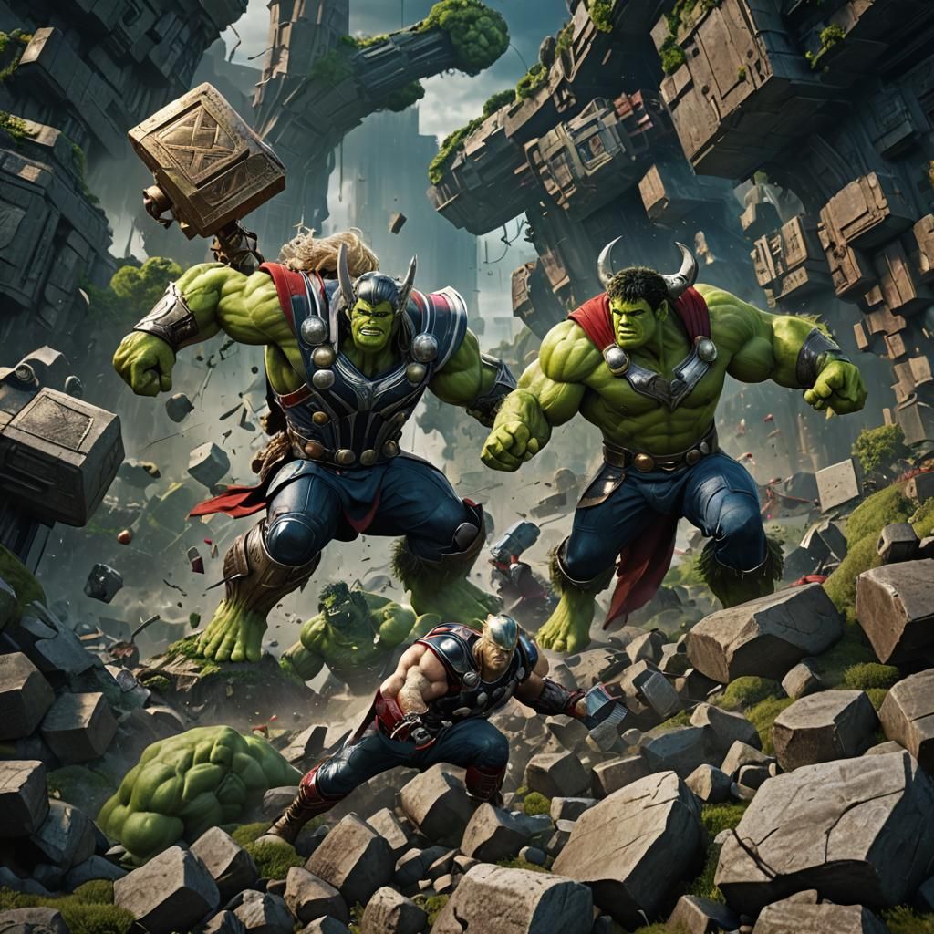 Merged Thor and Hulk: Fantasy Concept Art