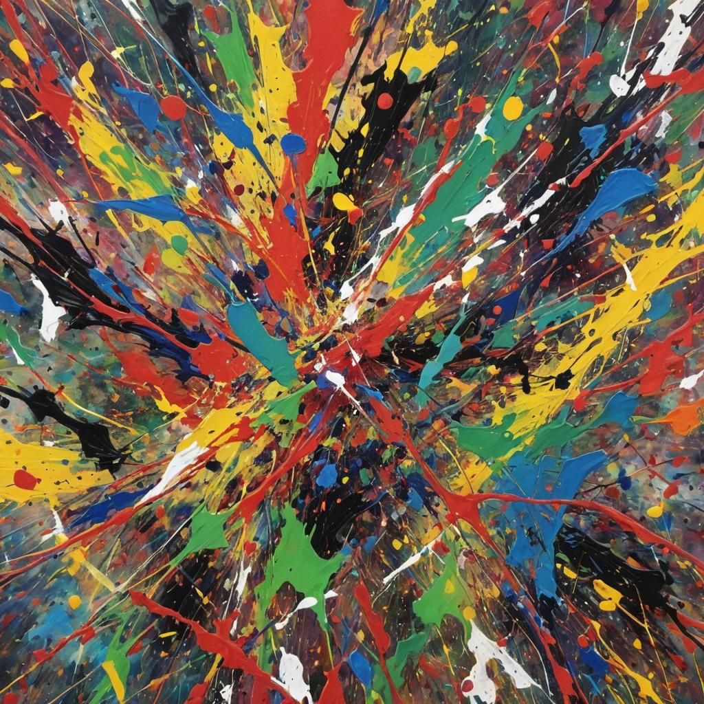 Abstract Expressionist Close-Up With Vibrant Brushstrokes