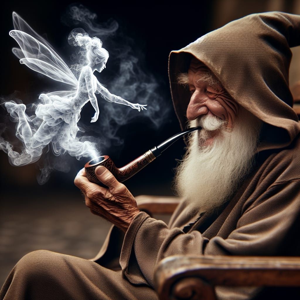 Wizard's Pipe Creates Fairy of Smoke