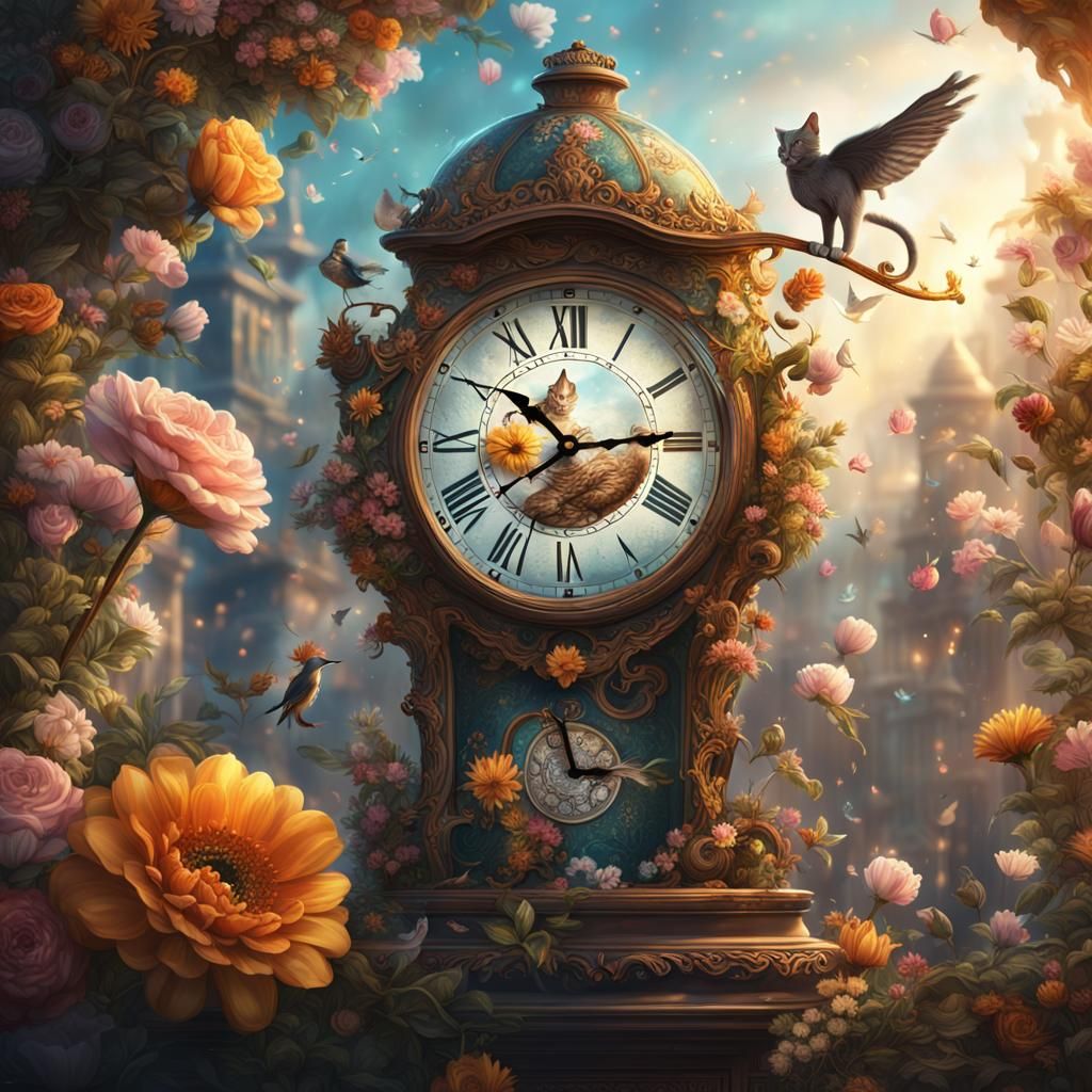 Magical Twisted Clockwork in Fantasy Landscape