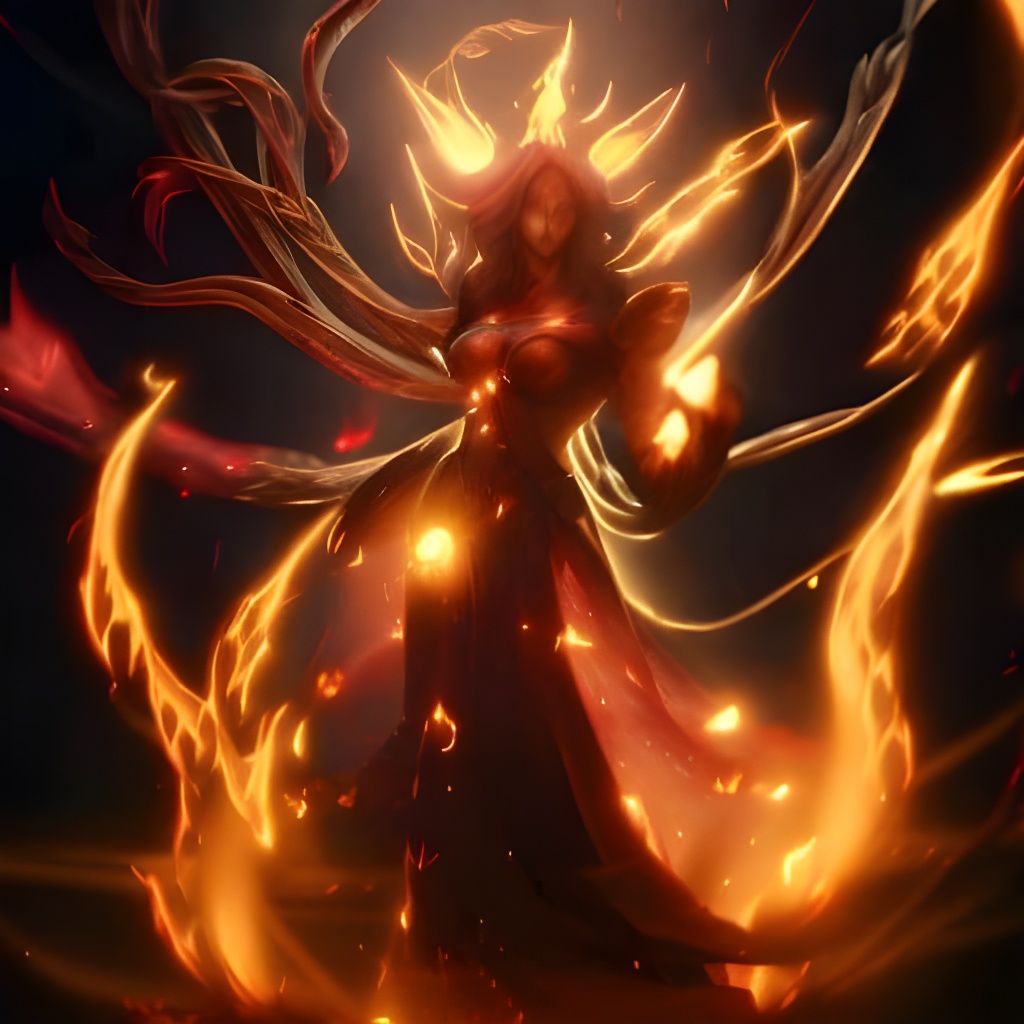 Fire Goddess in Dark Fantasy Style