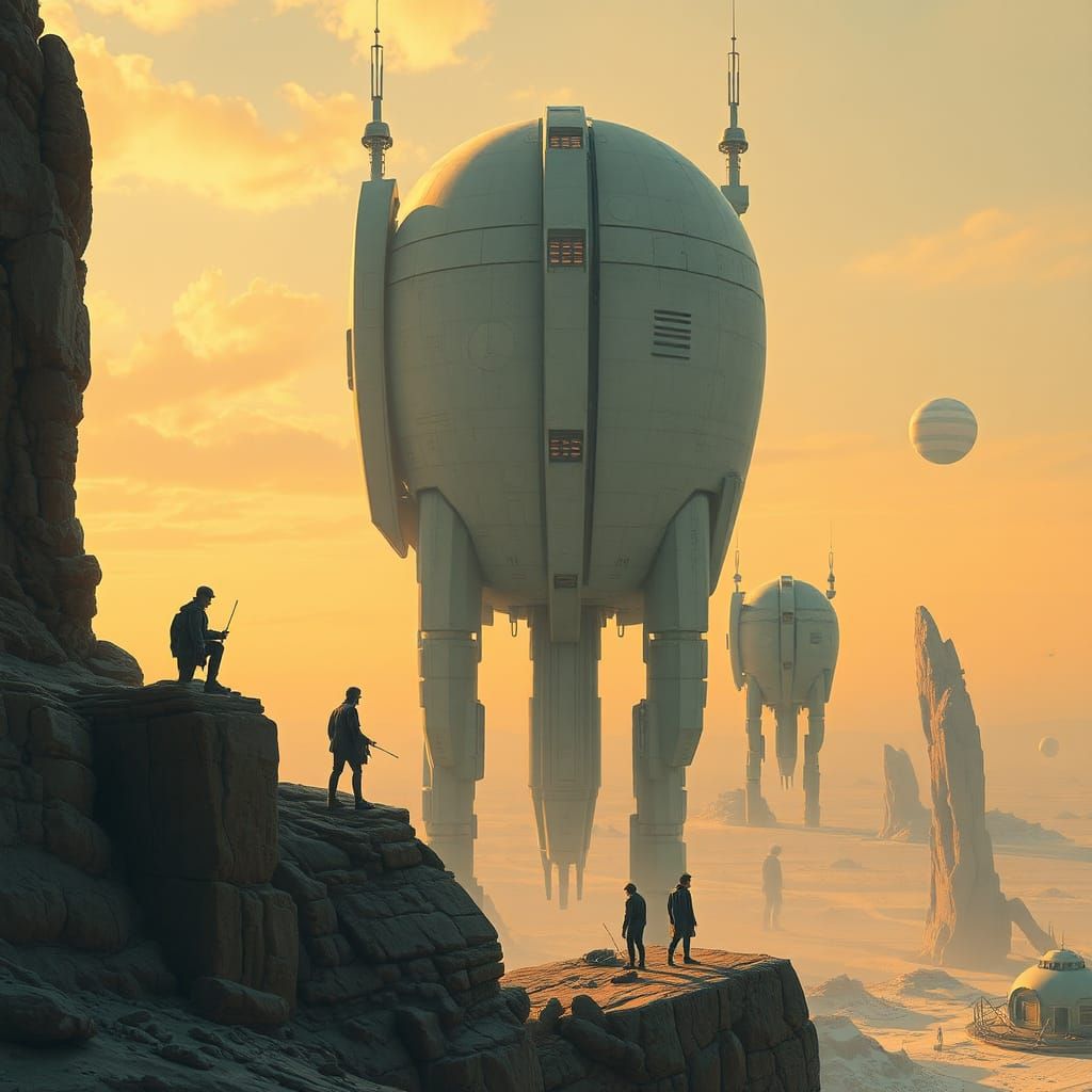 Humans and AI Unite: Sci-Fi Concept Art