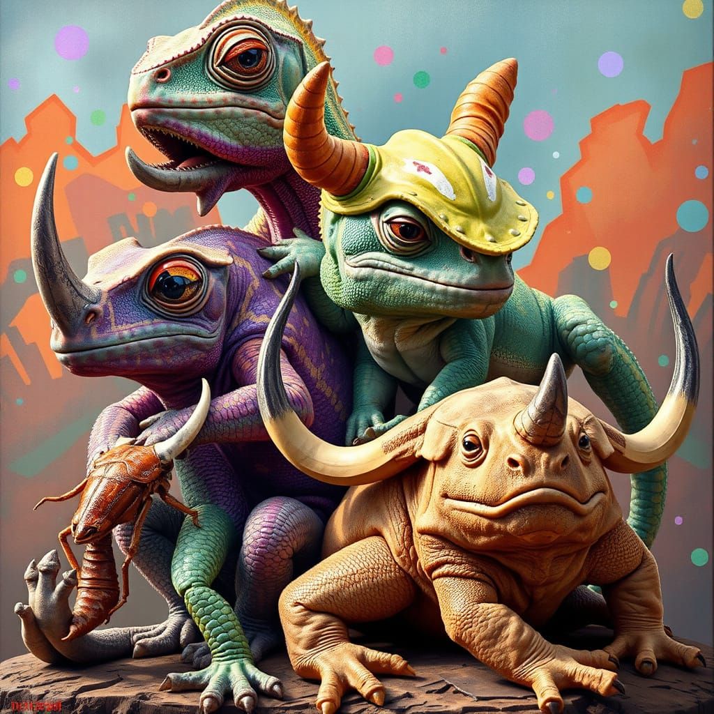 Exotic Alien Creature Fusion: Hyperrealistic Concept Art