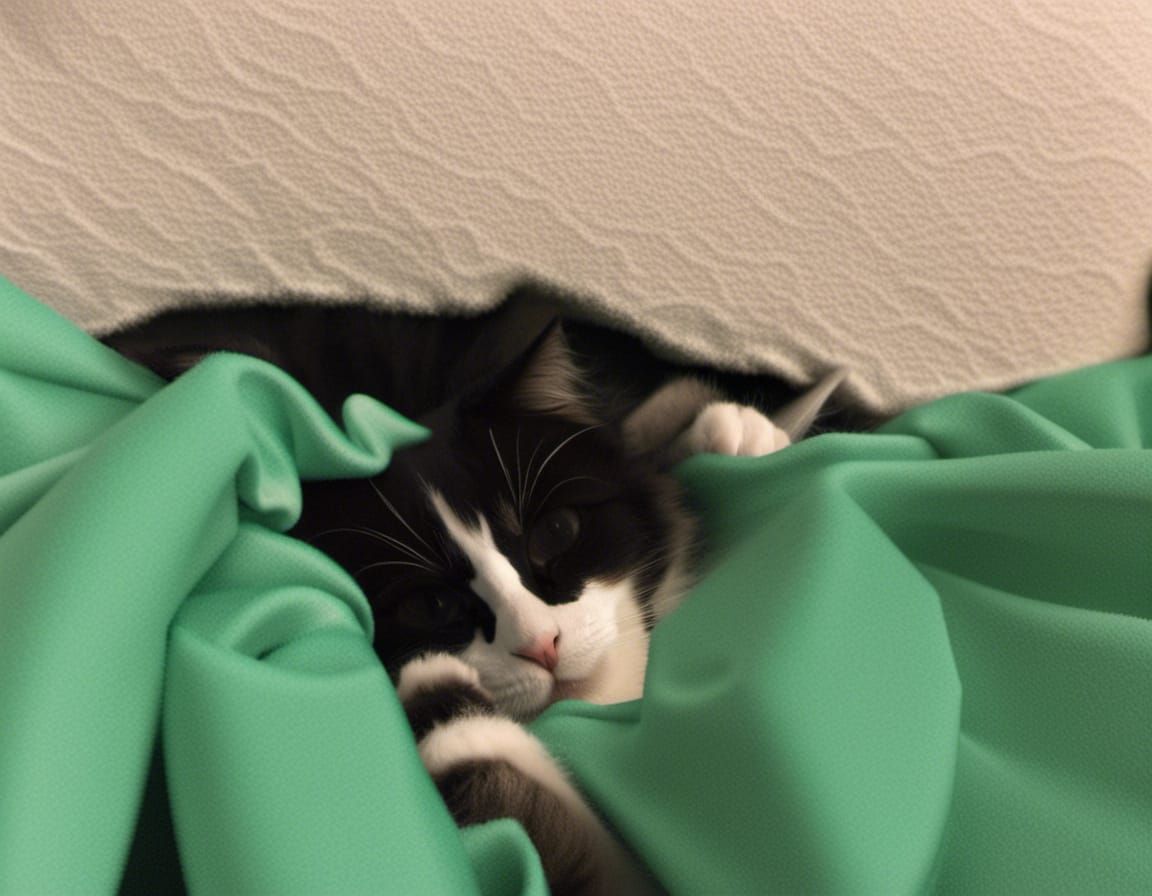 Cat's Sleep Attempt Generated by AI