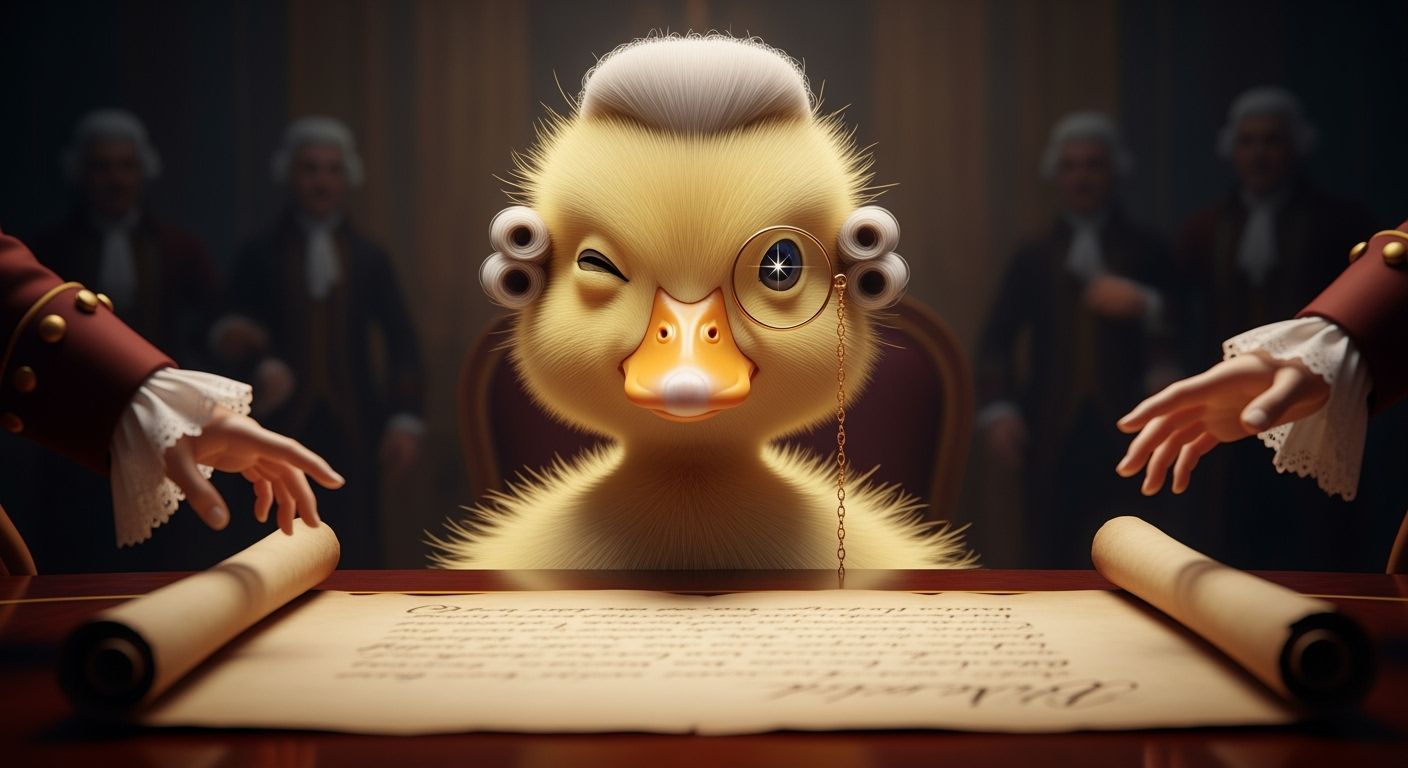 Regal Duckling with Powdered Wig and Monocle