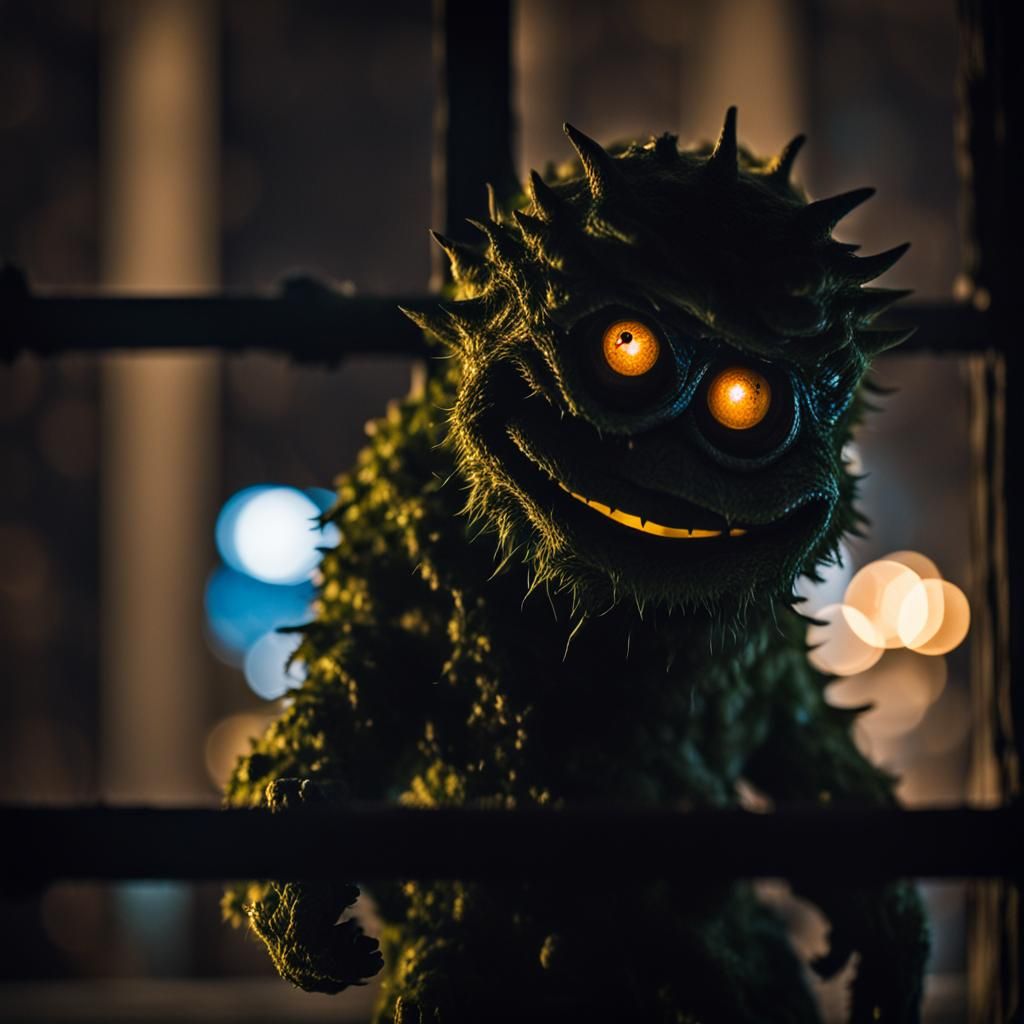A monster outside your window at night