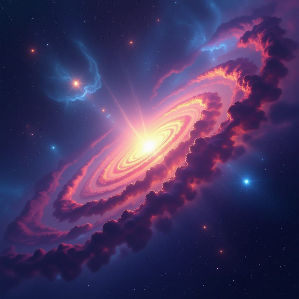 Holographic Universe Model with Glowing Nebulas in 8K