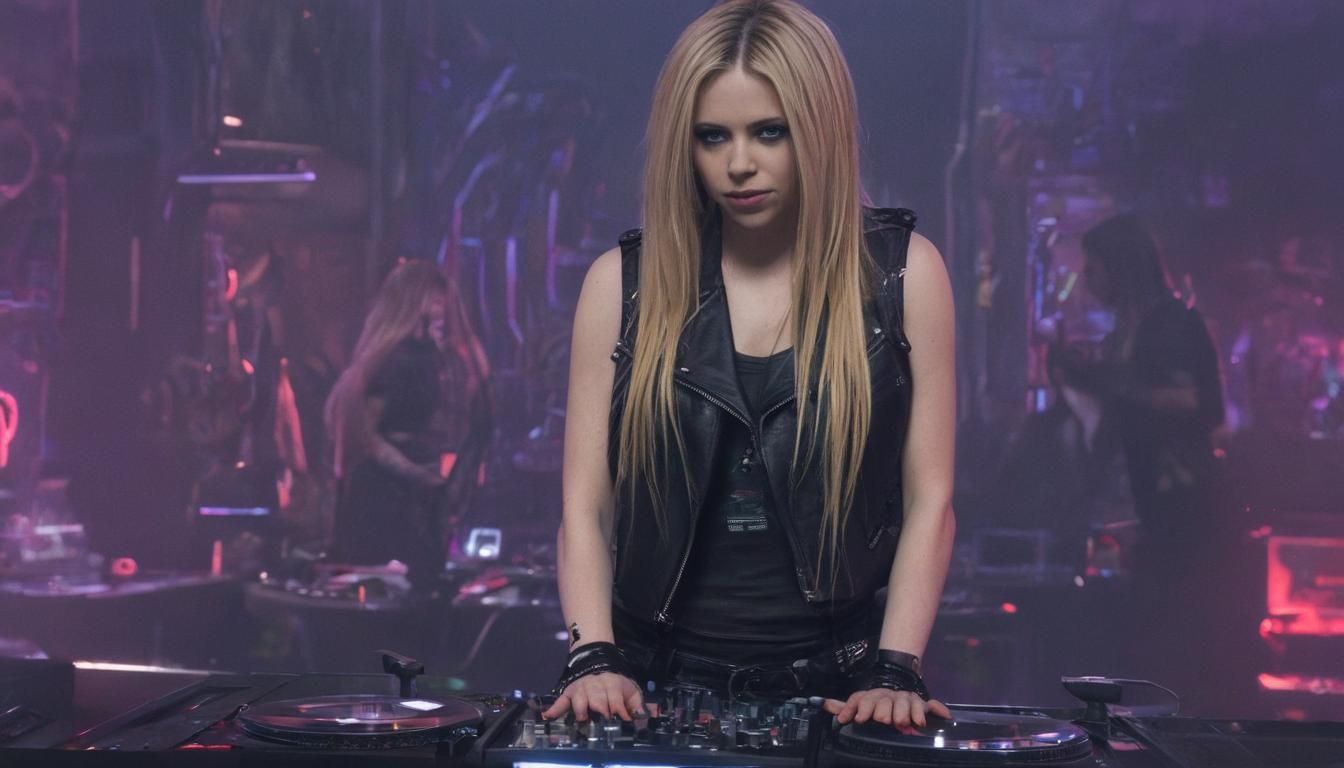 Cyberpunk Nightclub DJ with Neon Lighting