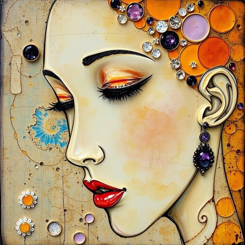 Elegant Biopunk Portrait with Mystical Touch