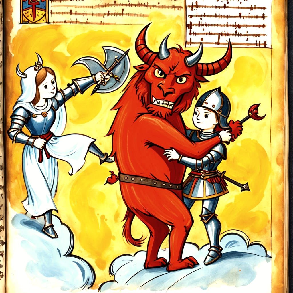 Medieval Female Knight Battles Demon in Charming Historical....