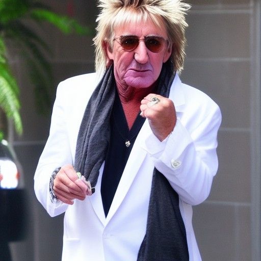 Rod Stewart Enjoying a Pedicure