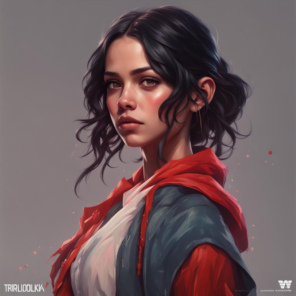 Hyperdetailed Portrait of Woman with Red Lipstick