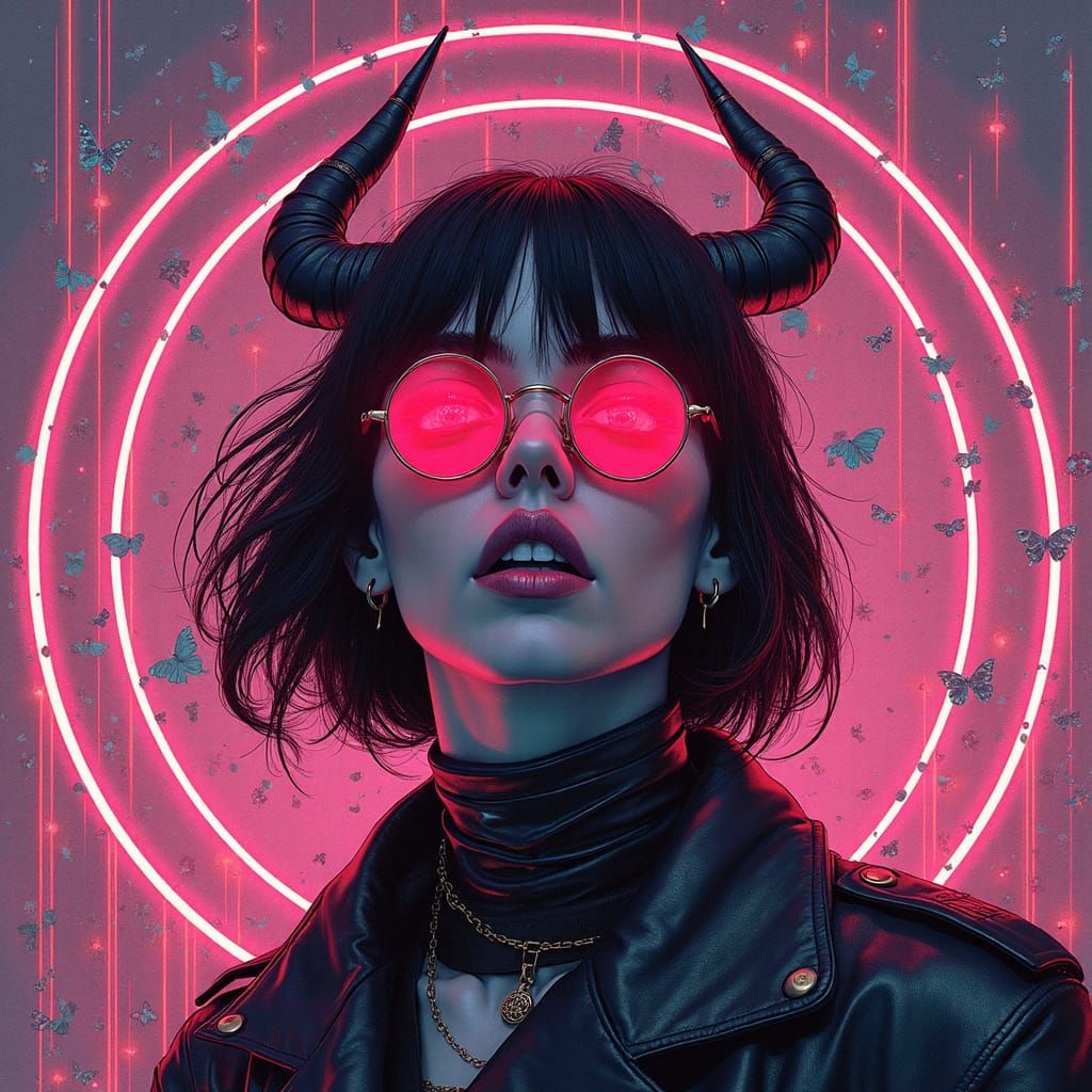 Neonpunk Art: 500 Days of Summer in Line Art