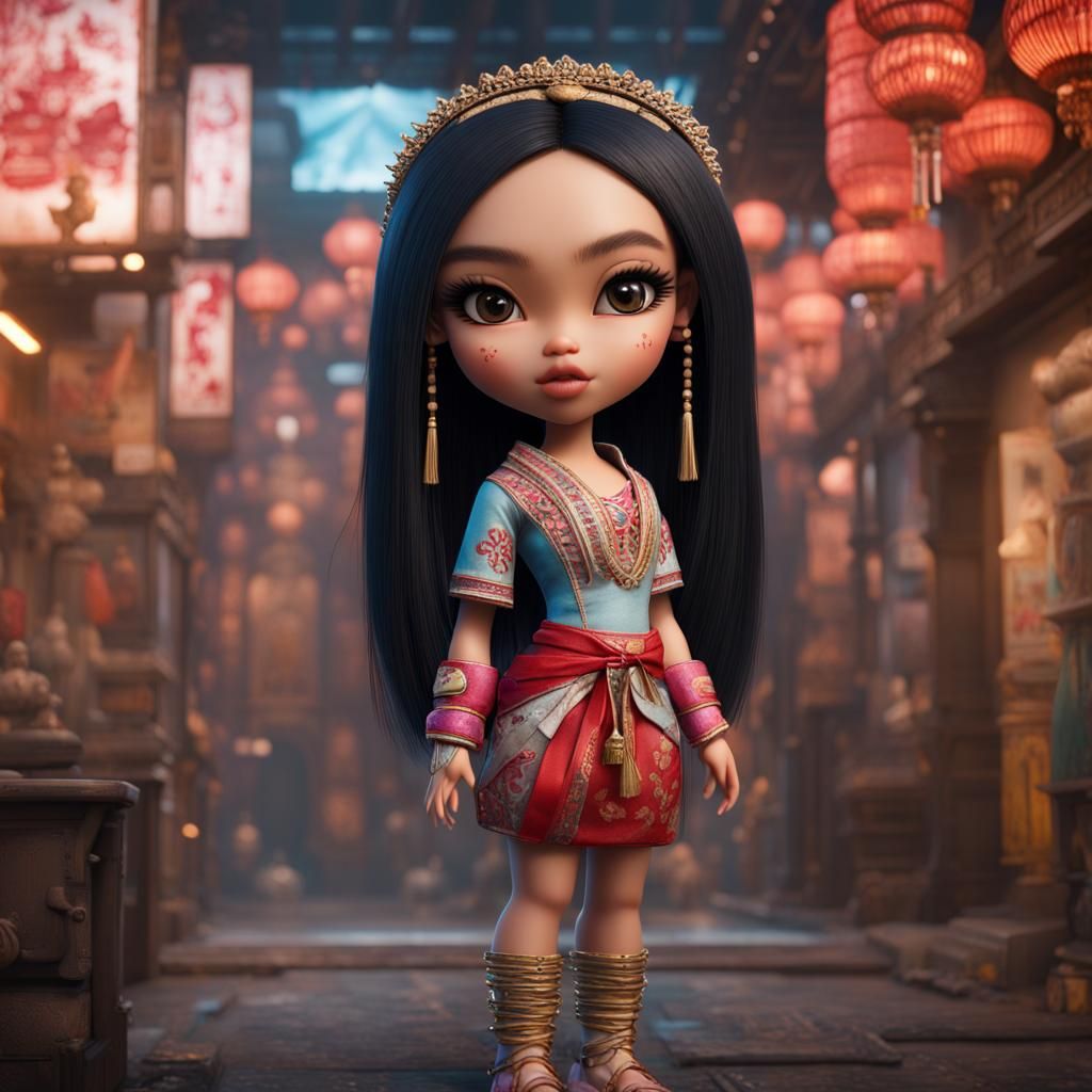 Hyperrealistic Bratz Doll of an Asian Girl